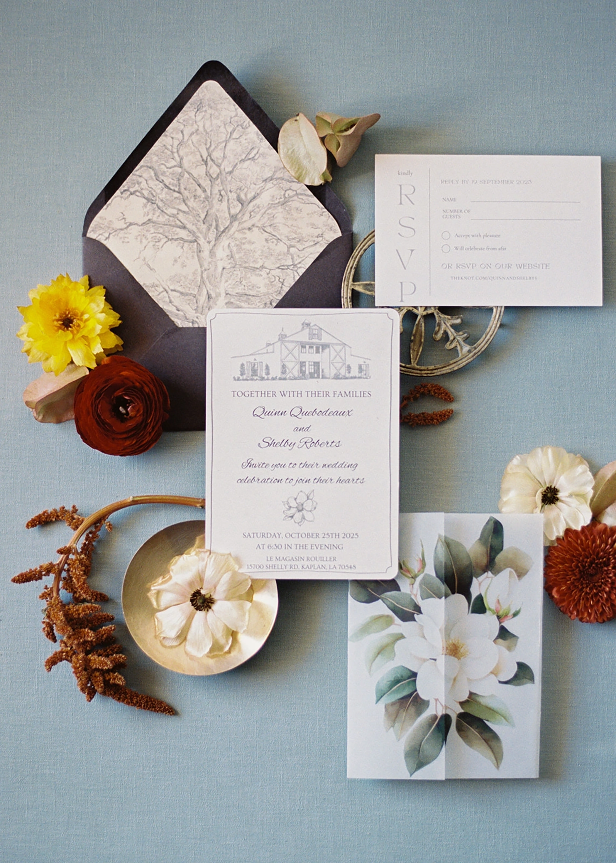 fall wedding flatlay