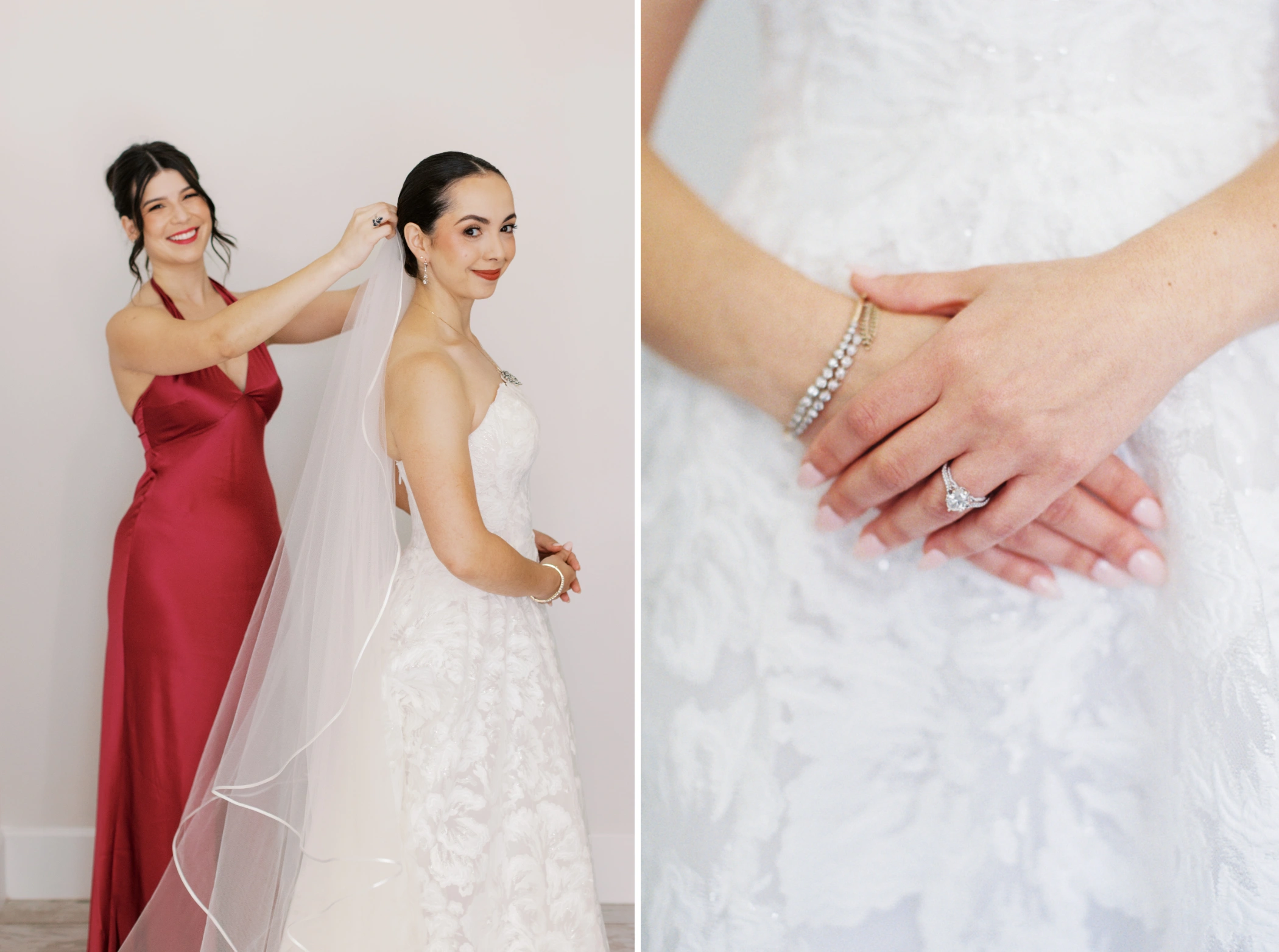 Your Wedding Getting Ready Space: The Third Venue That Tells Your Story 7 Bridesmaids helping bride with wedding dress in Garden District getting ready space