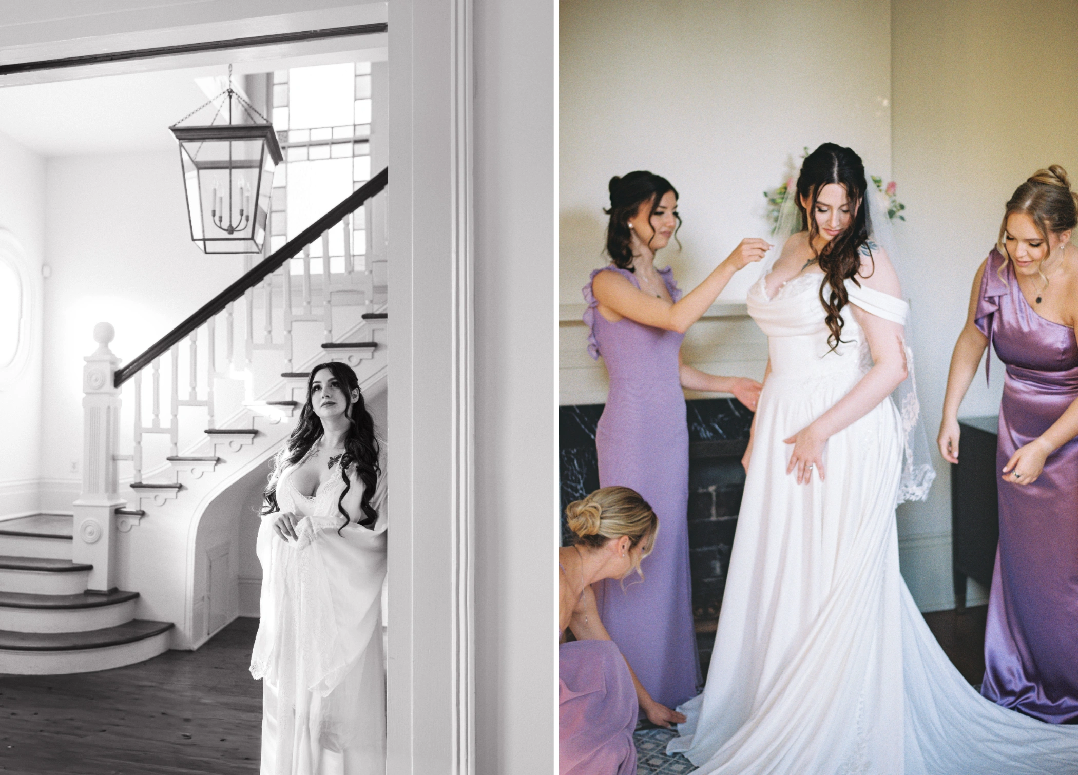 Your Wedding Getting Ready Space: The Third Venue That Tells Your Story 4 Bride getting ready in natural light near large window in New Orleans historic home