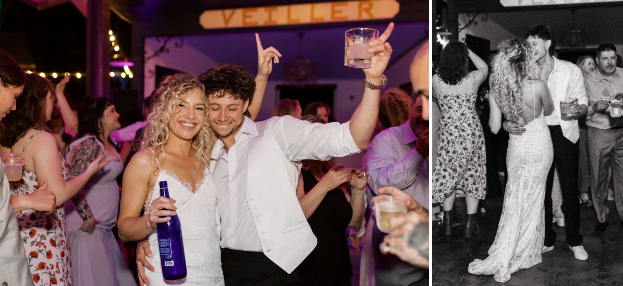Taylor and Zane dancing in the middle of the party, and a black and white slow dance during the Veiller Pavilion reception