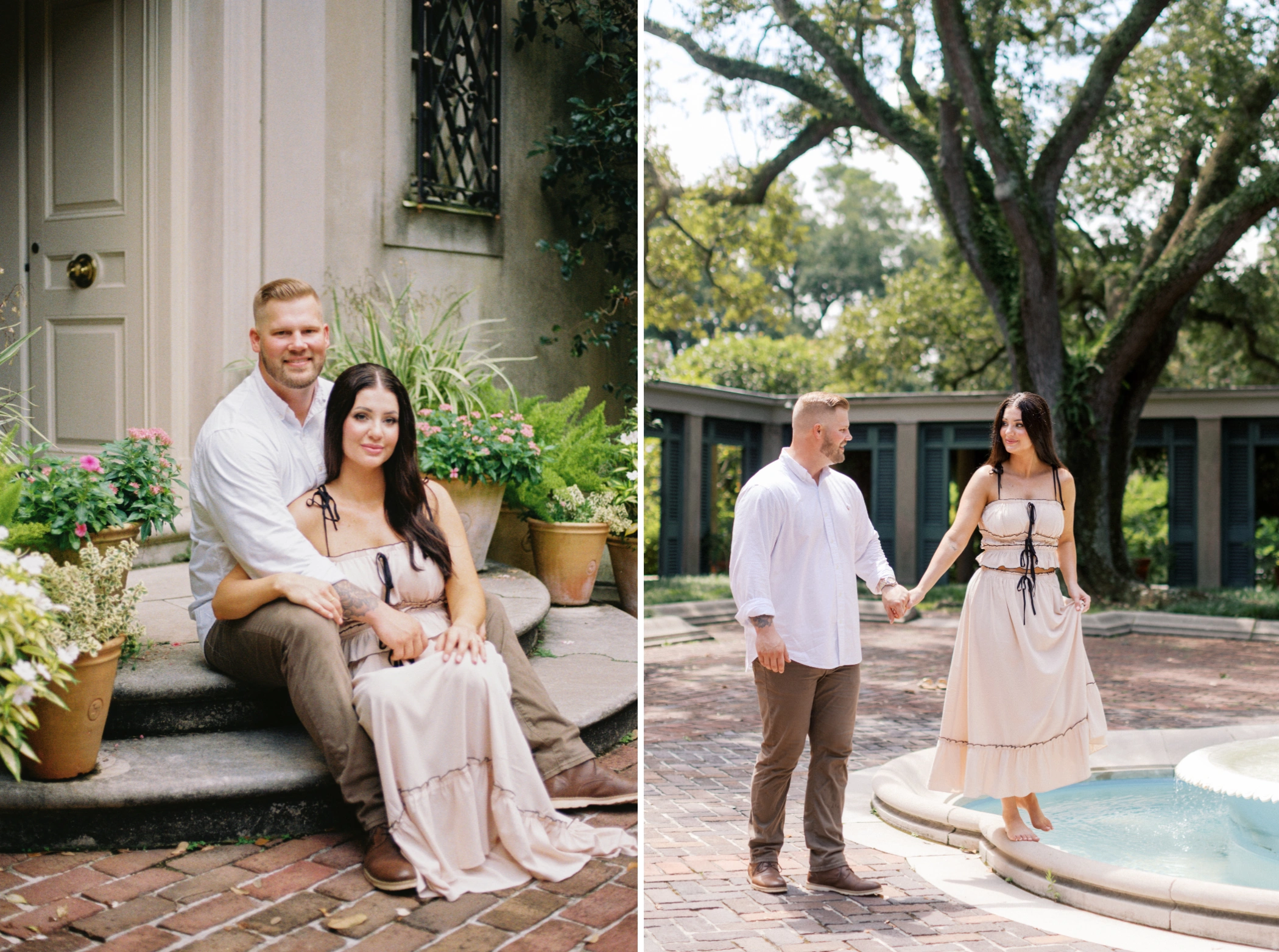 couples session at longue vue house